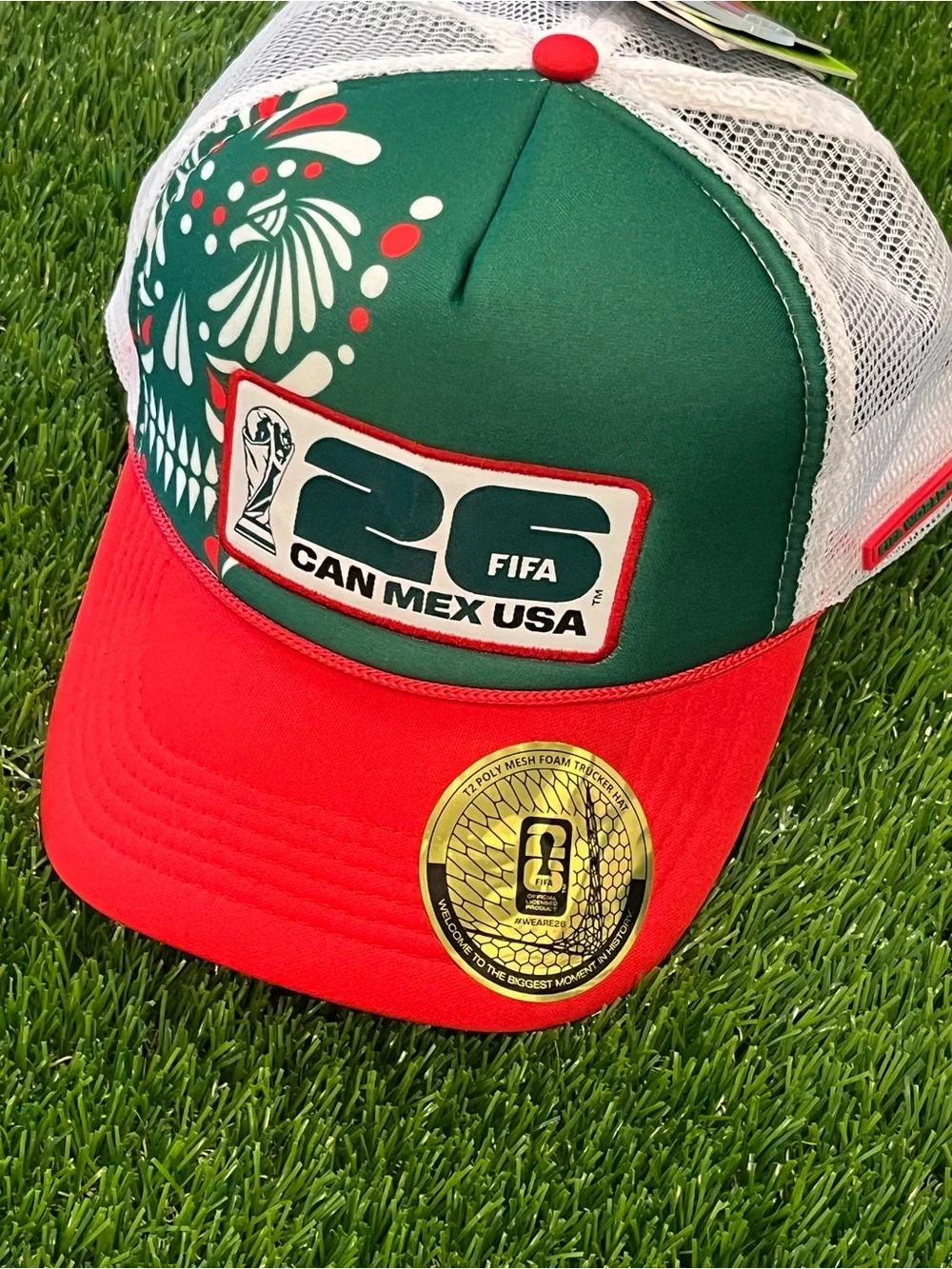 FIFA World Cup 2026 Foam Trucker Hat Black Snapback NWT Licensed - Mexico Design
